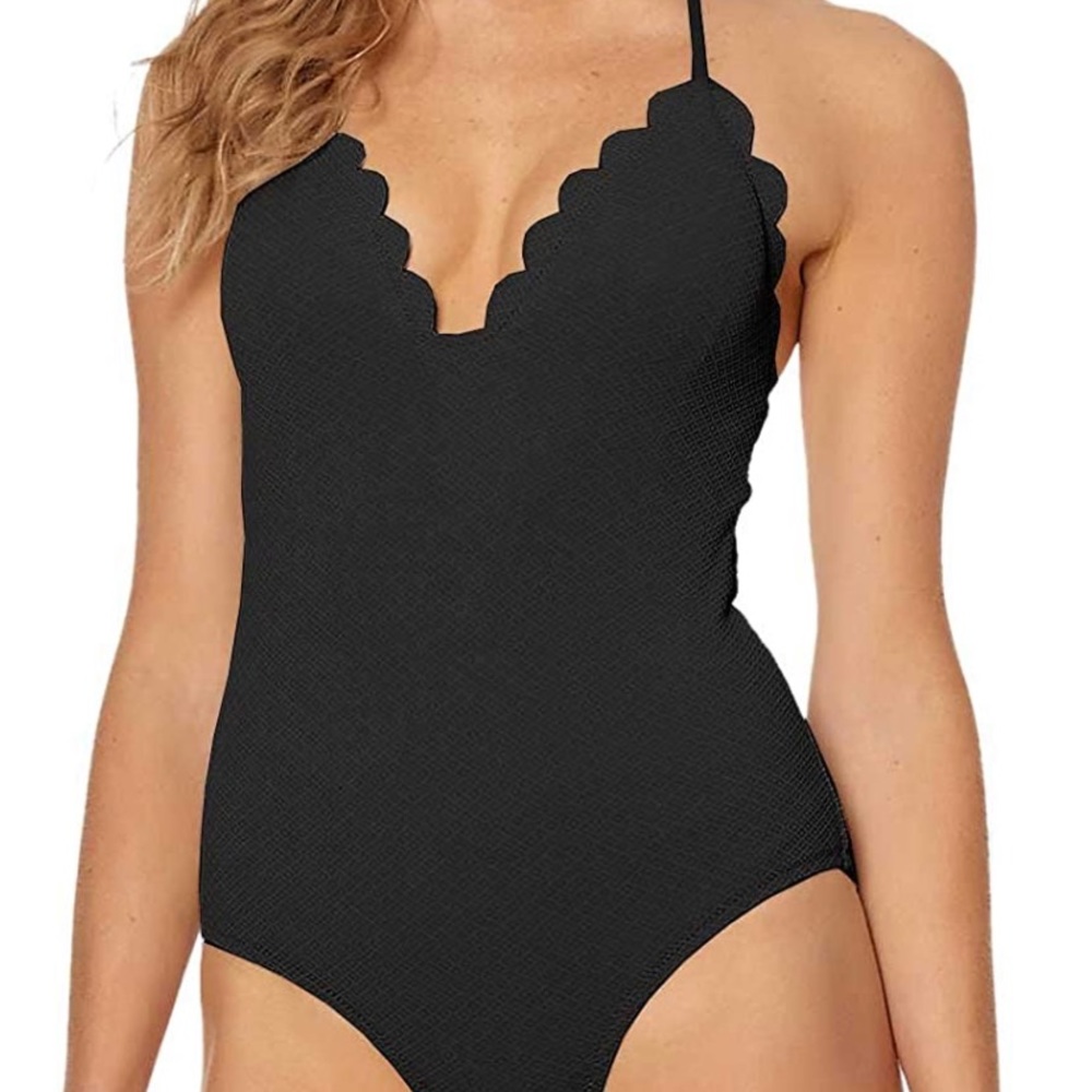 Jessica simpson scalloped one piece bathing suit